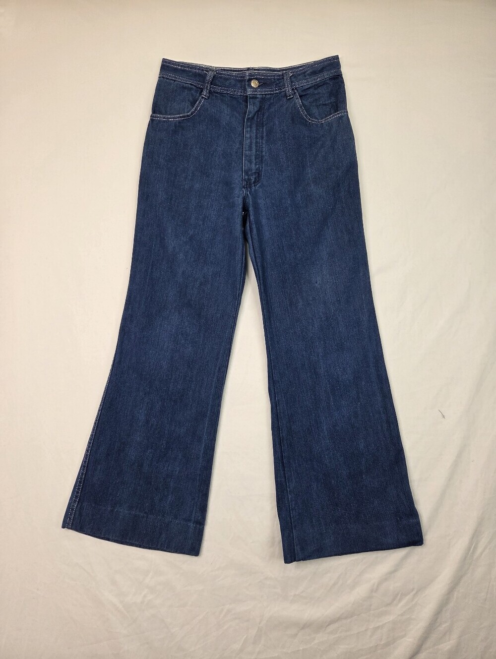 Vintage 70s Faded Glory Bell Bottom Jeans Women's 11 Blue High Rise Flare Denim